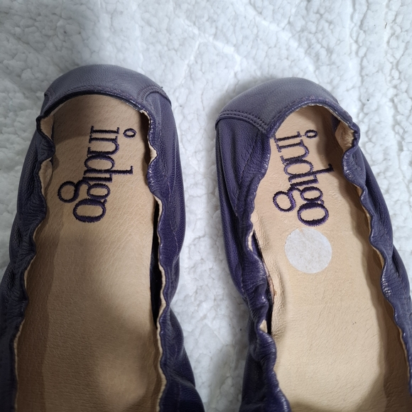 Indigo Purple Flats Shoes with Bow Accent Size 6 - Picture 5 of 11